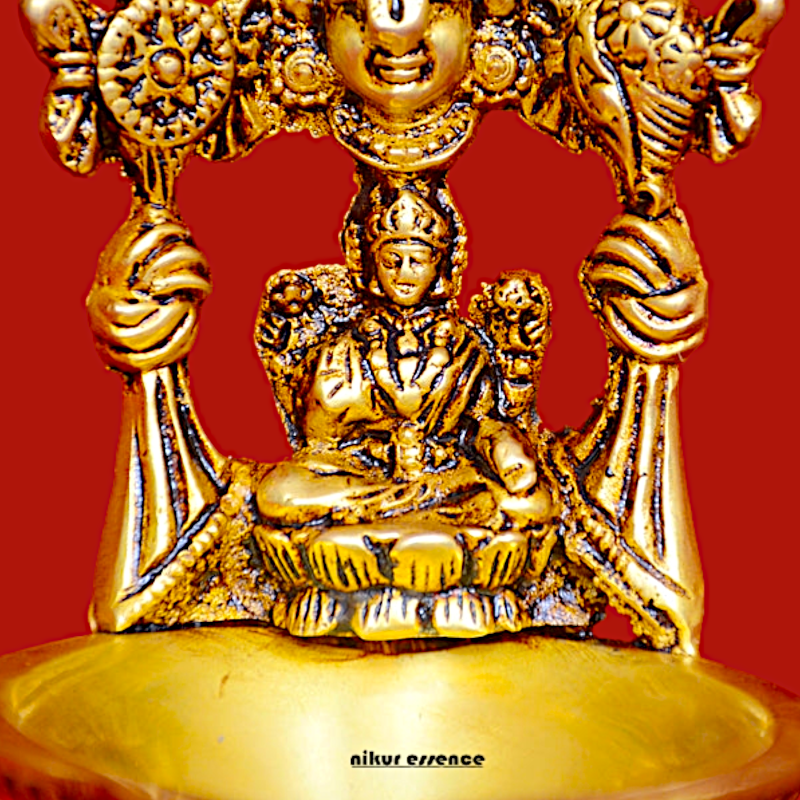 Shop Brass Tirupati Balaji with Lakshmi Diya - 5 inches