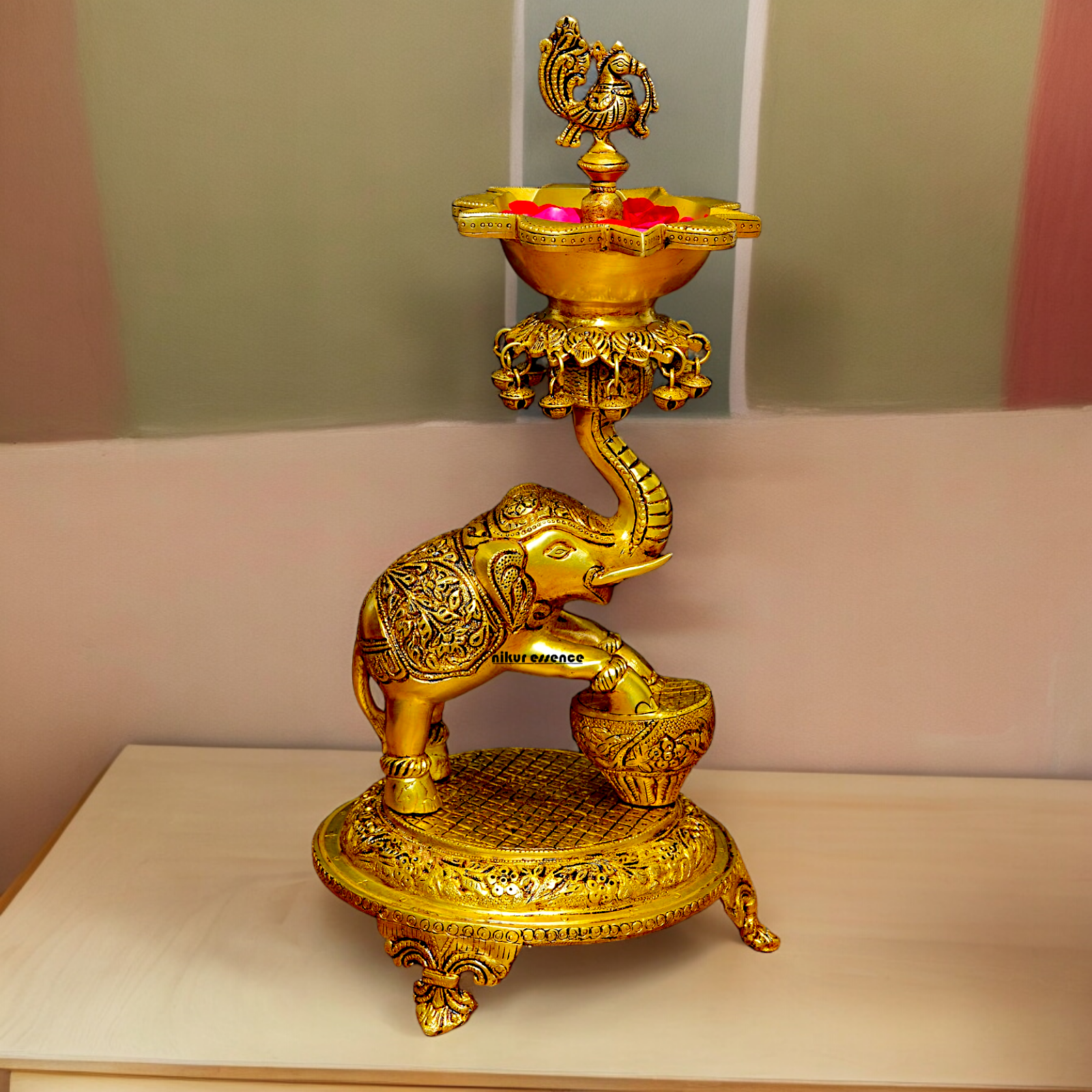 Shop Big Brass Elephant Oil lamp Diya - 17.992 inches