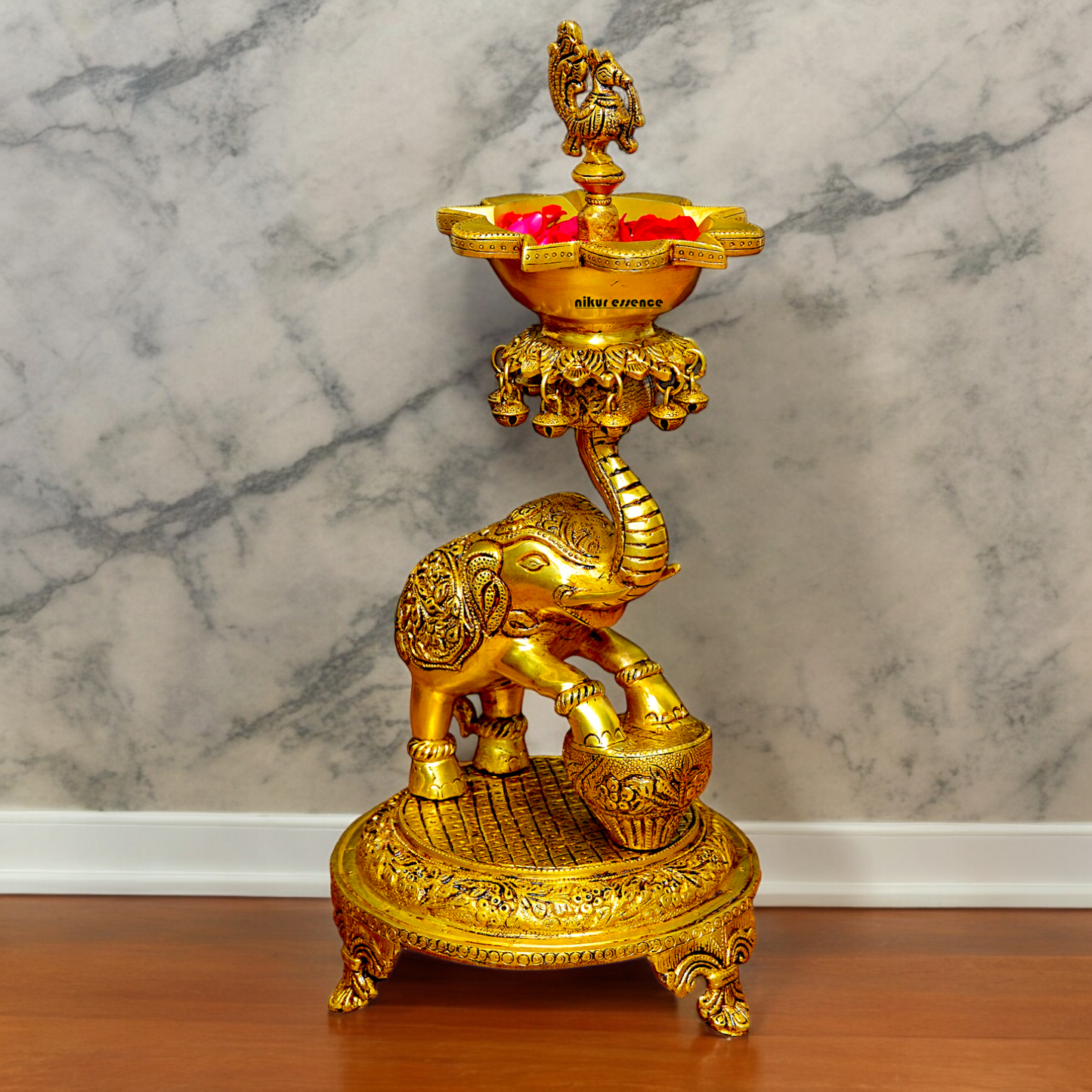 Shop Big Brass Elephant Oil lamp Diya - 17.992 inches