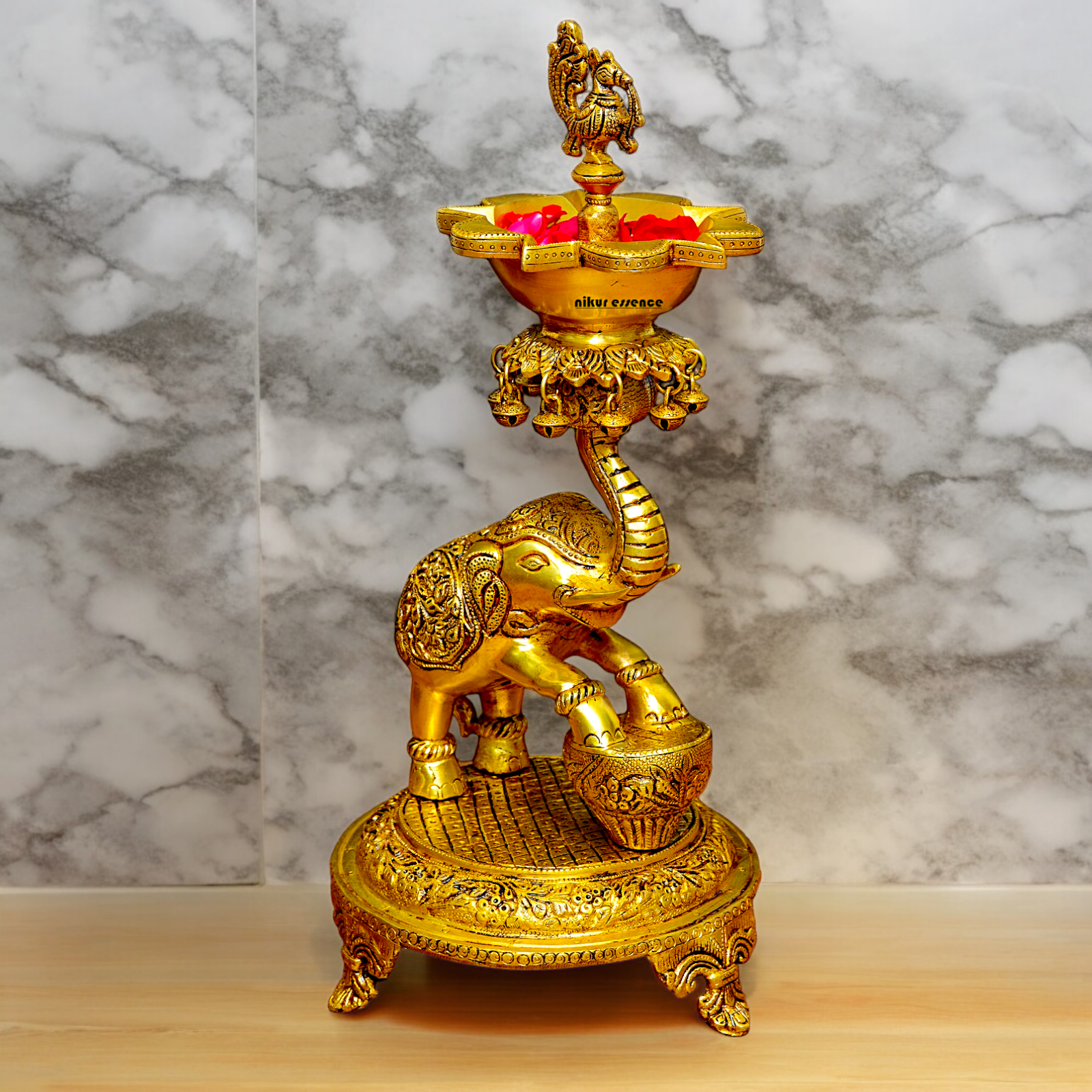 Shop Big Brass Elephant Oil lamp Diya - 17.992 inches