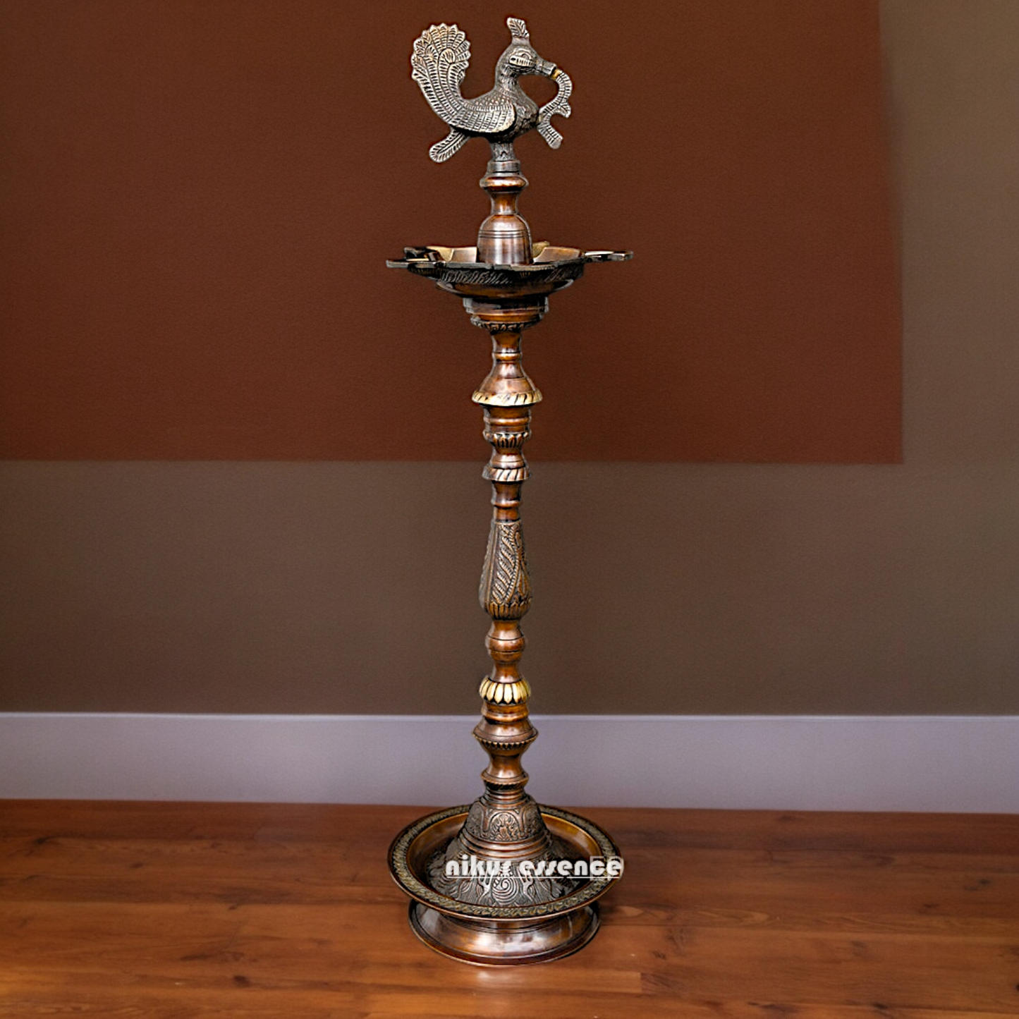 Buy Large Brass Peacock Diya Lamp - 36 inches