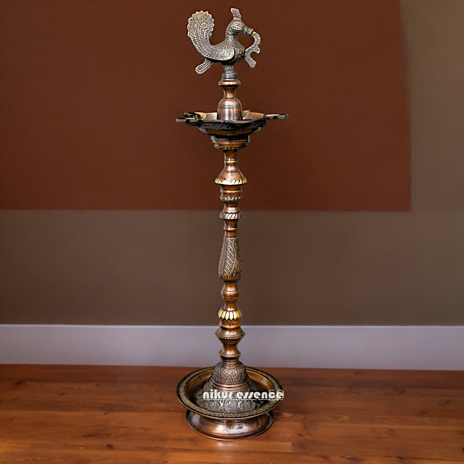 Buy Large Brass Peacock Diya Lamp - 36 inches