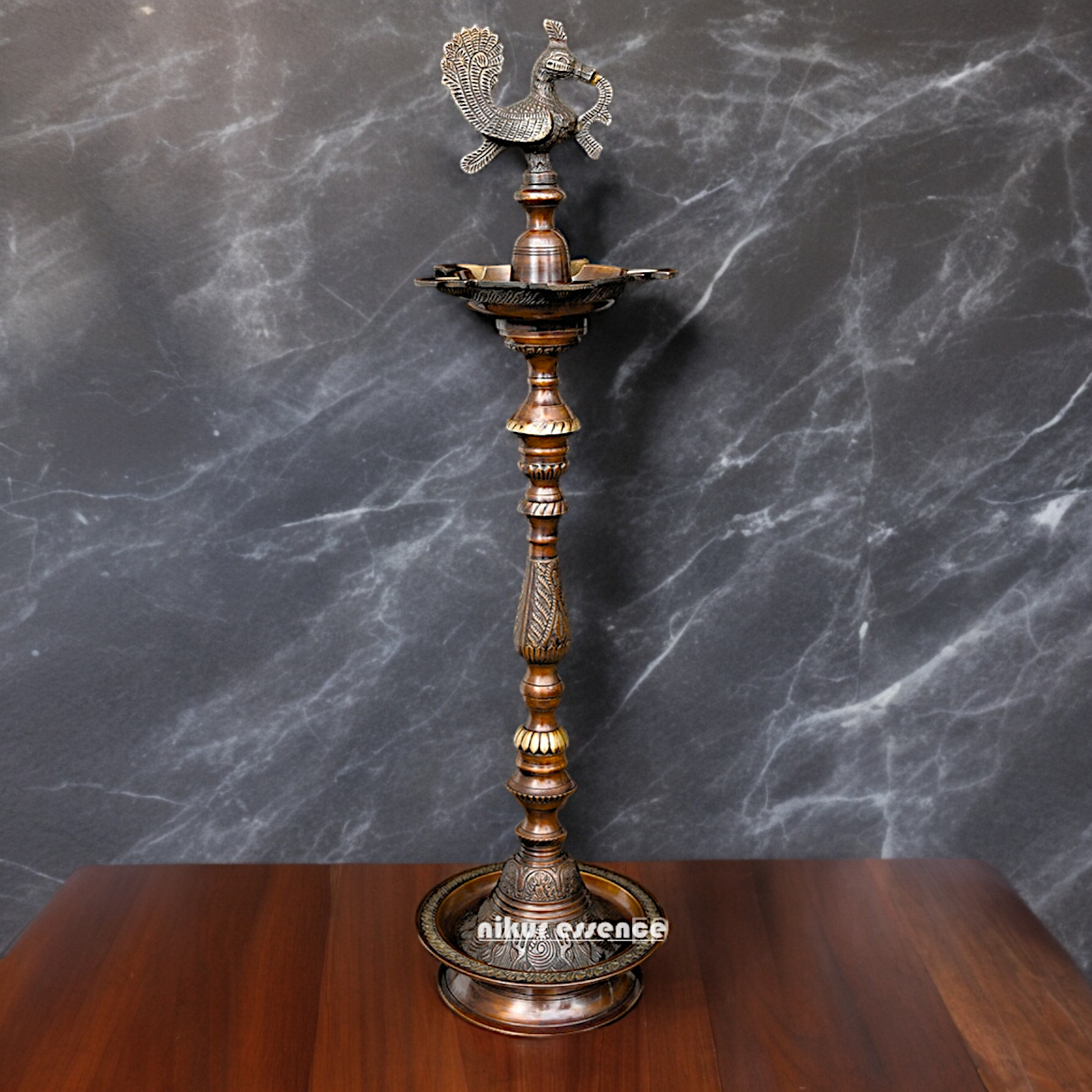 Buy Large Brass Peacock Diya Lamp - 36 inches