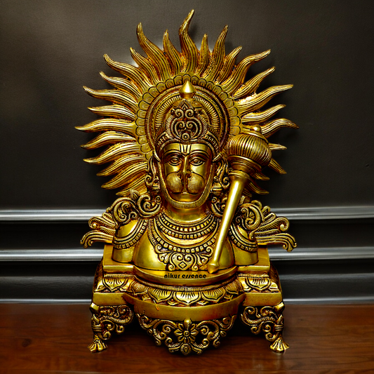 Shop Solid Brass Hanuman with Gada Idol - 14.567 inches