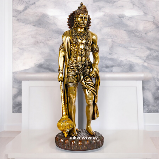 Large Brass Hanuman Monkey God Statue - 24 inches