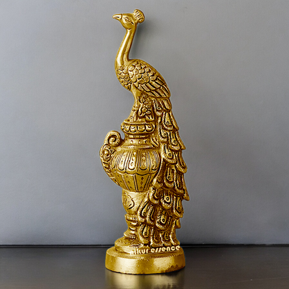 Solid Brass Beautiful Peacock Statue - 17.78 cm