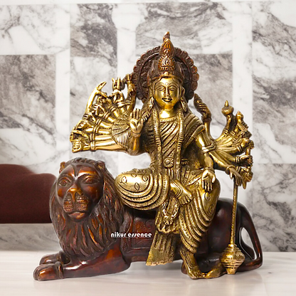 Online Brass Durga Maa Devi Sitting on Lion- 29 cm