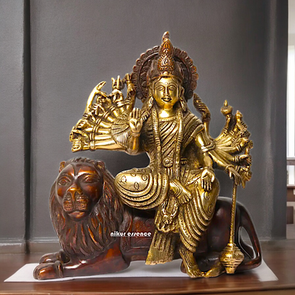 Online Brass Durga Maa Devi Sitting on Lion- 29 cm