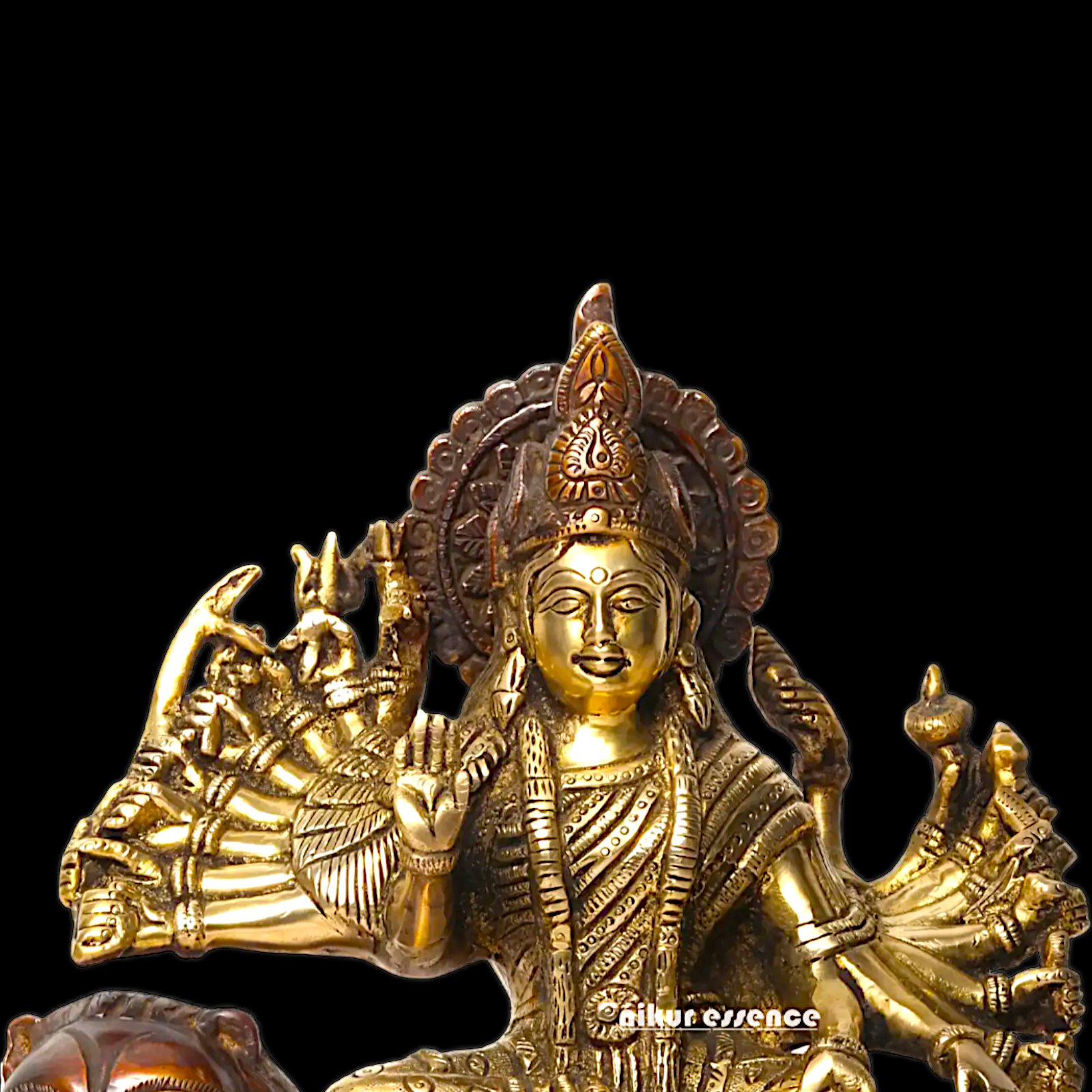 Online Brass Durga Maa Devi Sitting on Lion- 29 cm