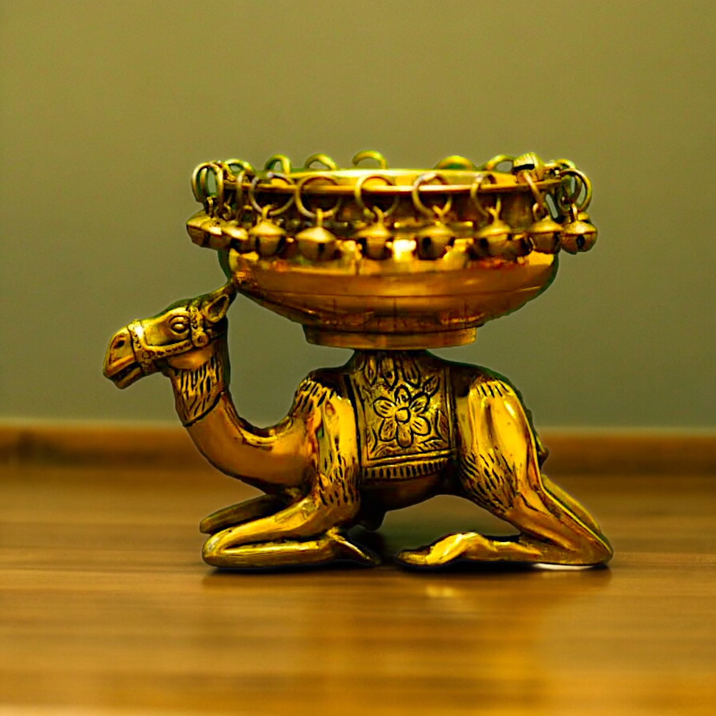 Pure Brass Camel Urli Home Decor - 21 cm Idols Nikuressence