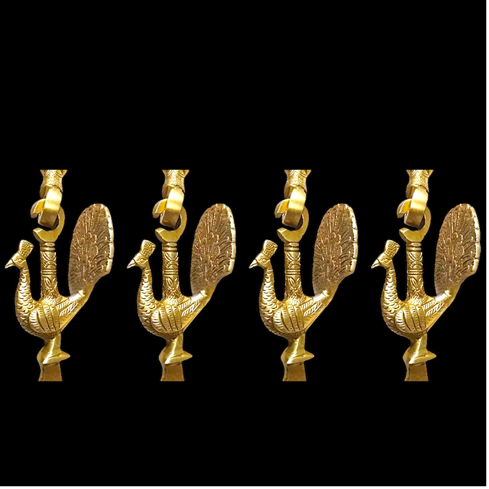 Handcrafted Teakwood Jhula – 4ft Traditional Wooden Swing with 7 feet Brass Chains with Elephant & Peacock Motifs-Nikur Essence Nikuressence