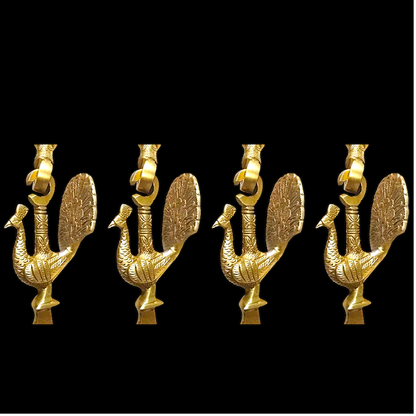 Handcrafted Teakwood Jhula – 4ft Traditional Wooden Swing with 7 feet Brass Chains with Elephant & Peacock Motifs-Nikur Essence Nikuressence