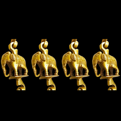 Handcrafted Rosewood Swing Plank – 4 feet Wooden Jhoola with 4 Solid Brass Chains & Ceiling Hooks | Luxury Oonjal for Home & Temple -Nikur Essence Nikuressence