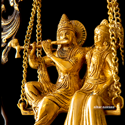 Buy Radha Krishna Urli with Swing Jhula Brass | Divine Home Decor & Spiritual Idol