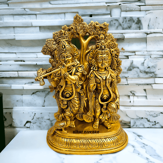 Buy Brass Hindu Radha Krishna Statue| 14 Inch Height- nikuressence Brass Nikuressence