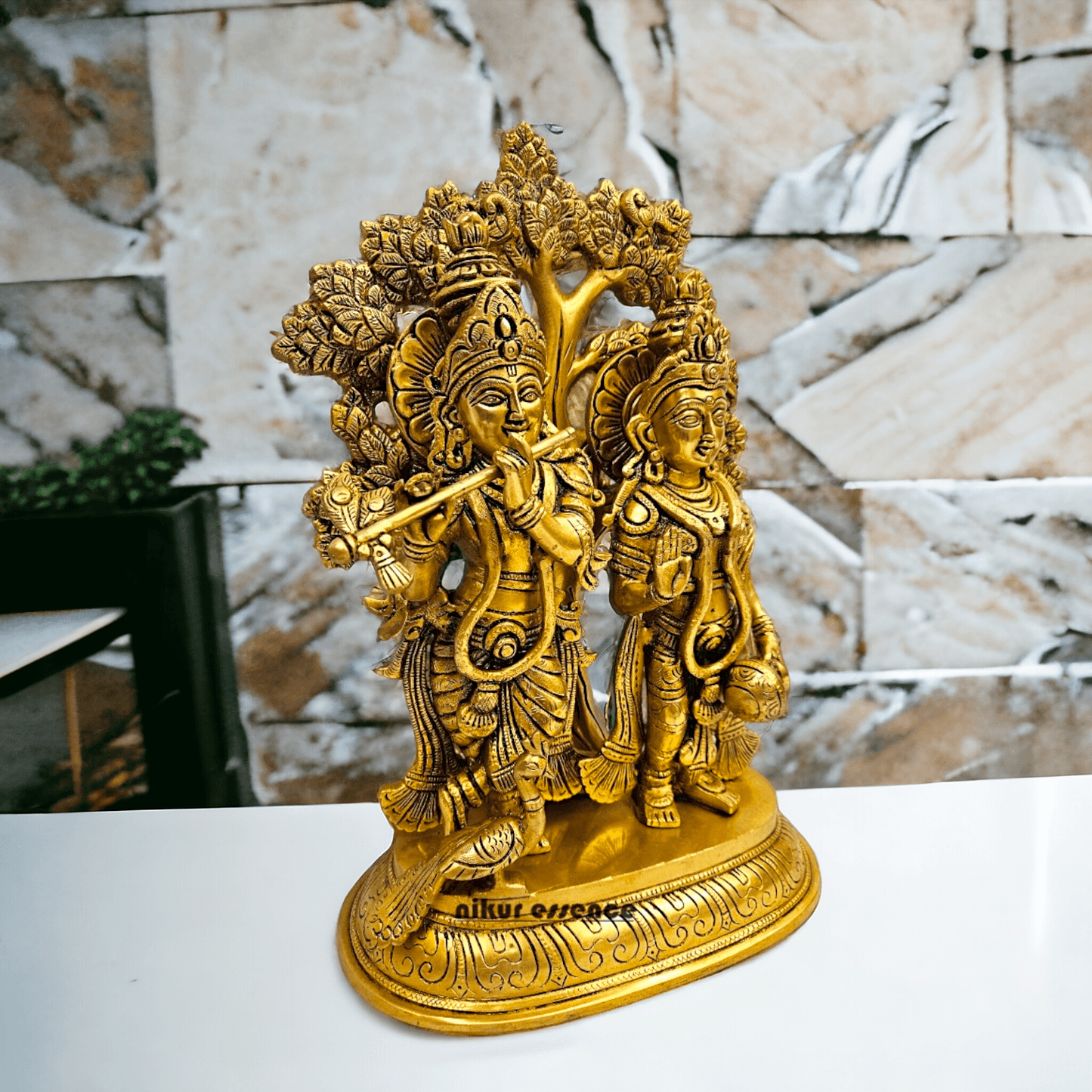 Buy Brass Hindu Radha Krishna Statue| 14 Inch Height- nikuressence Brass Nikuressence