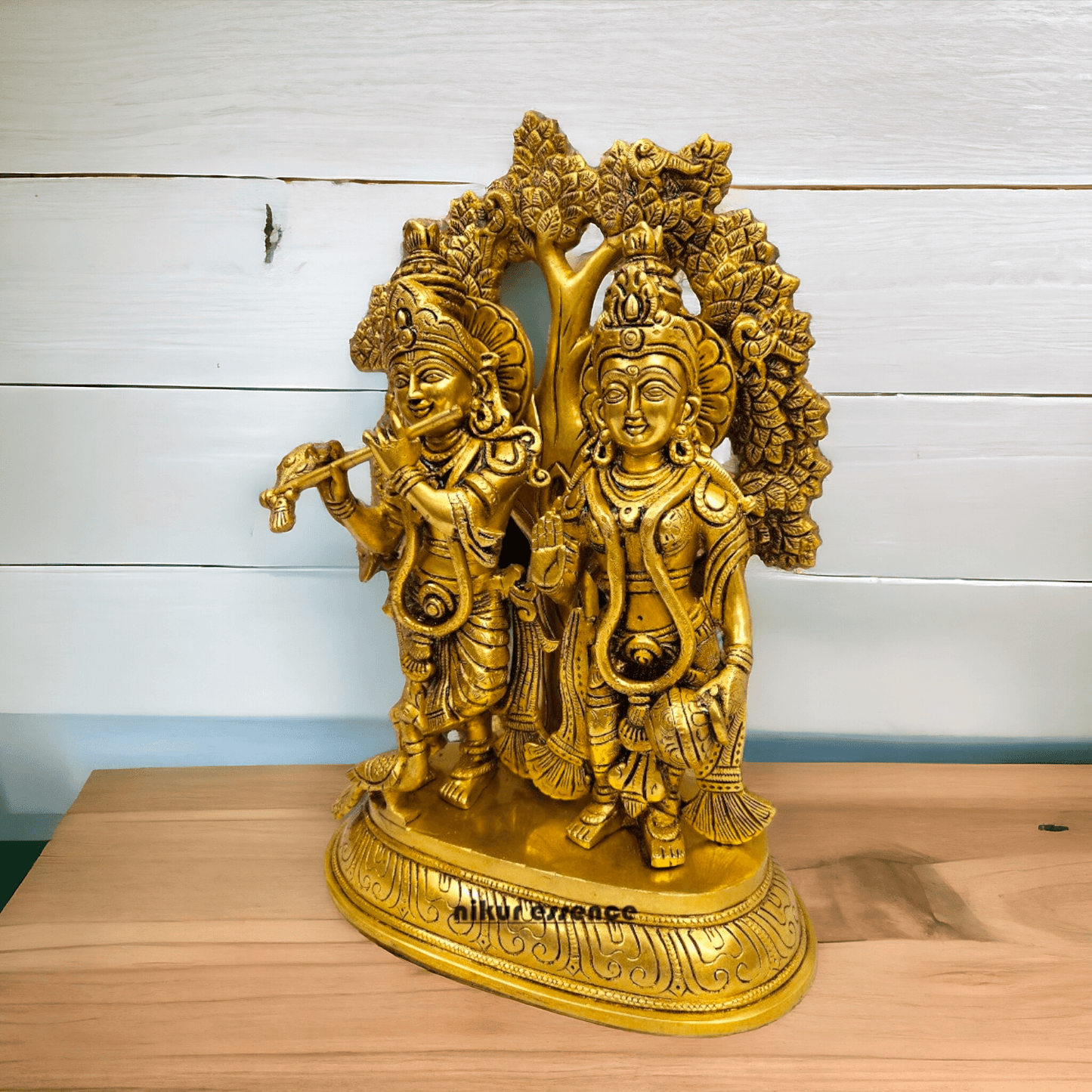 Buy Brass Hindu Radha Krishna Statue| 14 Inch Height- nikuressence Brass Nikuressence