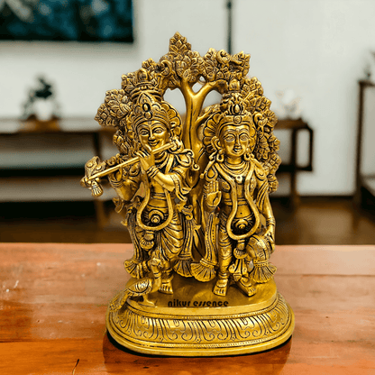 Buy Brass Hindu Radha Krishna Statue| 14 Inch Height- nikuressence Brass Nikuressence