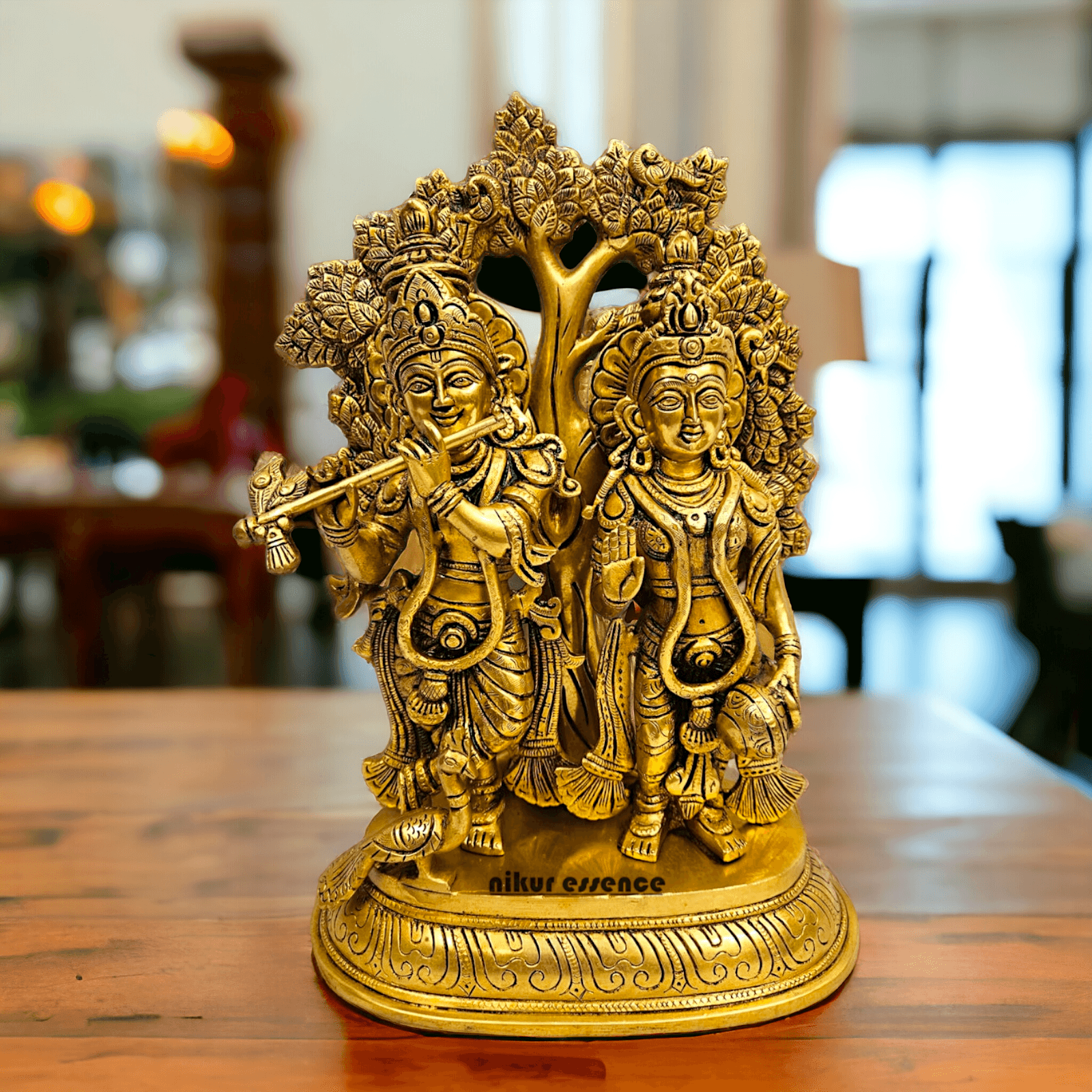 Buy Brass Hindu Radha Krishna Statue| 14 Inch Height- nikuressence Brass Nikuressence