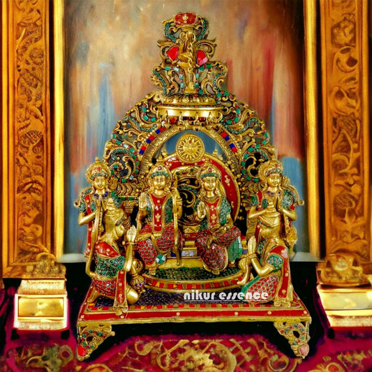 Large Ram Darbar Brass Statue | A Symphony of Stone and Metal Nikuressence brass ram darbar riddhi siddhi vishal international can we keep ram darbar idol at home ram darbar brass idol for office ram darbar brass murti ram darbar brass statue ram darbar in brass ram mandir shilanyas date 2020 spiritual ram darbar brass idol