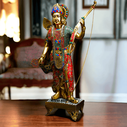 Buy Ram Statue in Brass with Inlay Work – Perfect for Home Decor Idols Nikuressence