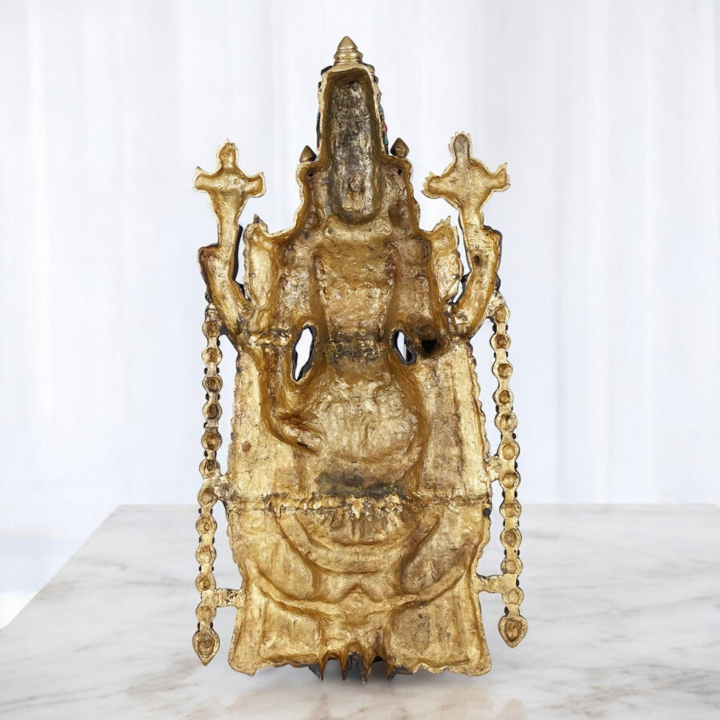 Lord Tirupati Balaji with Goddess Lakshmi Brass idol - 34 inches Nikuressence