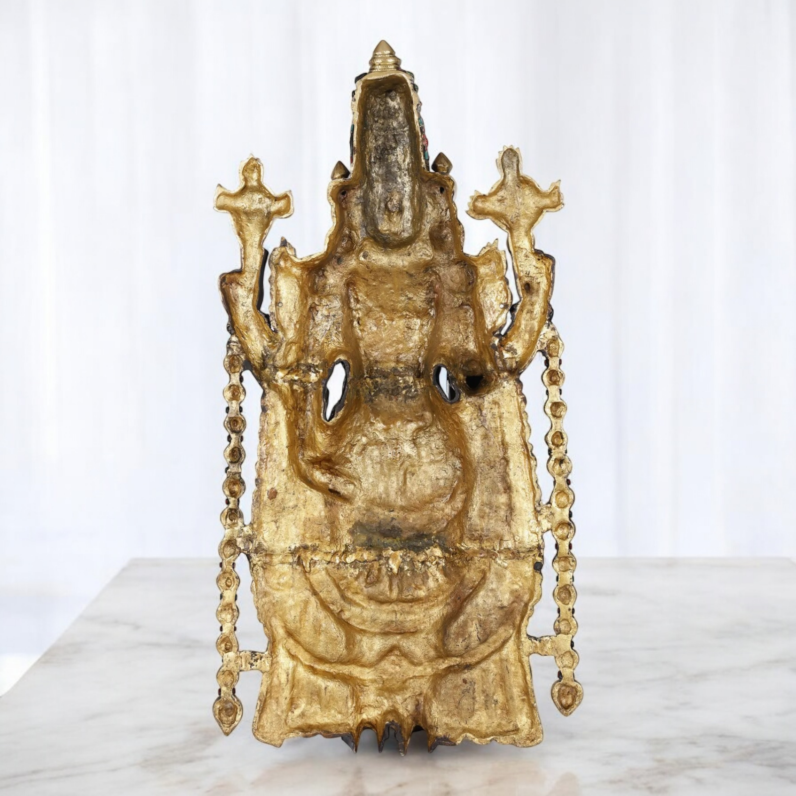 Lord Tirupati Balaji with Goddess Lakshmi Brass idol - 34 inches Nikuressence