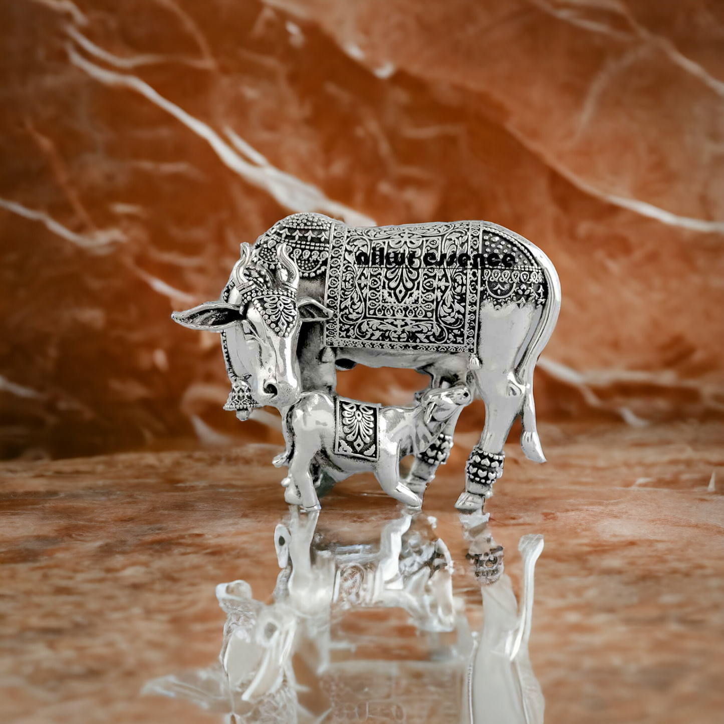 Silver Cow With Calf