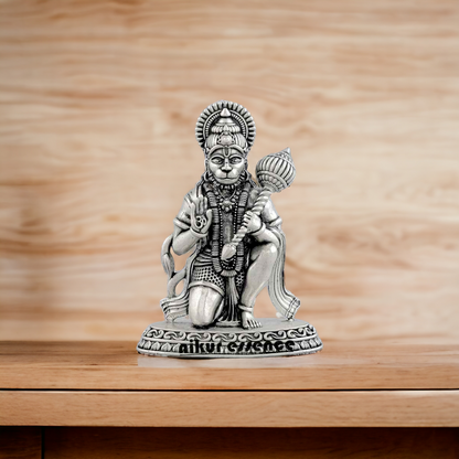 Buy Pure Silver Hanuman Statue -nikuressence Nikuressence AltarDecor DivineBlessing FaithAndSpirituality HandcraftedIdols HandcraftedSilver HanumanBhakti HanumanStatue HinduArt HinduGods HinduRituals HomeTemple IndianArt LordHanuman LoyaltyAndDevotion LuxuryDecor NikurEssenceSilver PujaRoom SilverHanumanStatue SilverHomeDecor SilverIdol SilverIdols SpiritualGifts SpiritualGrowth SpiritualSignificance StrengthAndCourage