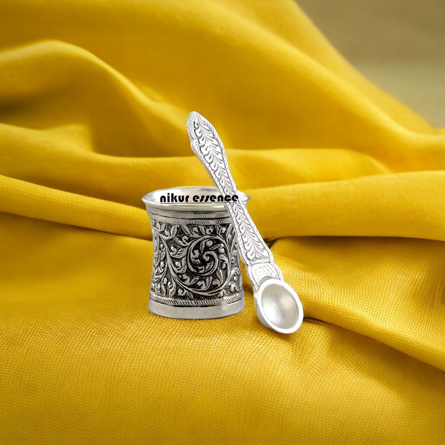 Buy Divine Panchapatra Set in Silver -Nikuressence