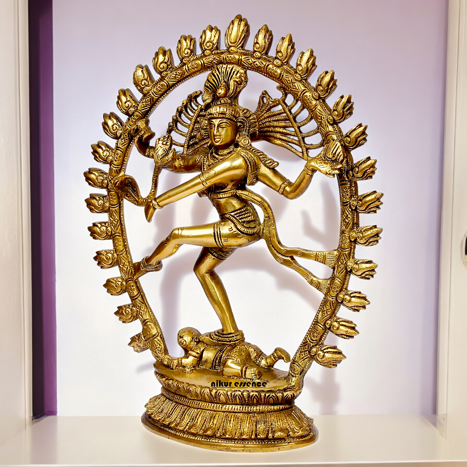 Solid Brass Natraja Shiva Dance Idol - 12 inches Idols Nikuressence