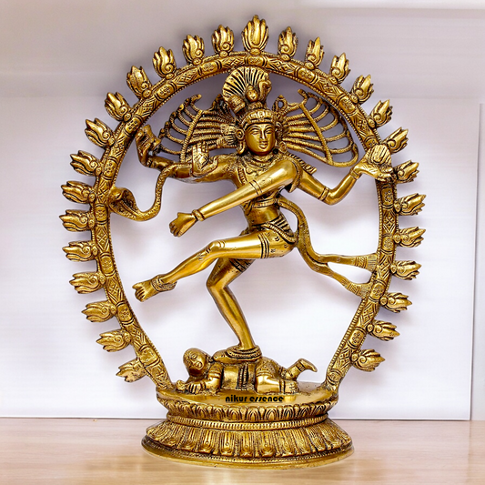 Solid Brass Natraja Shiva Dance Idol - 12 inches Idols Nikuressence