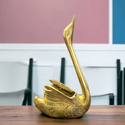 Brass Swan Figurine with Intricate Detailing and Polished Finish – A Timeless Decorative Accent for Home or Office Idols Nikuressence