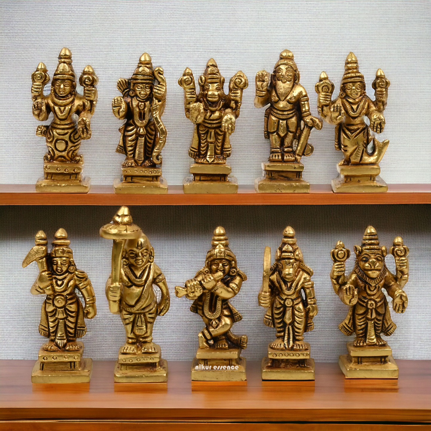 Buy Brass Vishnu Dashavatar idols set - 3 inch Idols Nikuressence