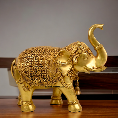 Buy Brass Elephant Statue - 12 inch by Nikur Essence