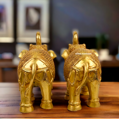 Buy a pair of Brass Elephant Statue - by Nikur Essence