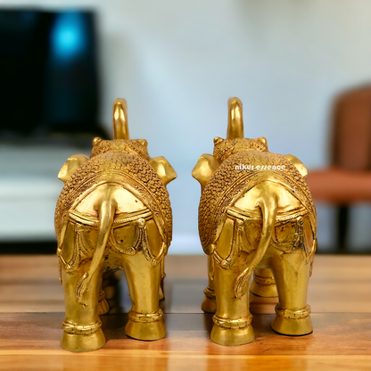 Buy a pair of Brass Elephant Statue - by Nikur Essence