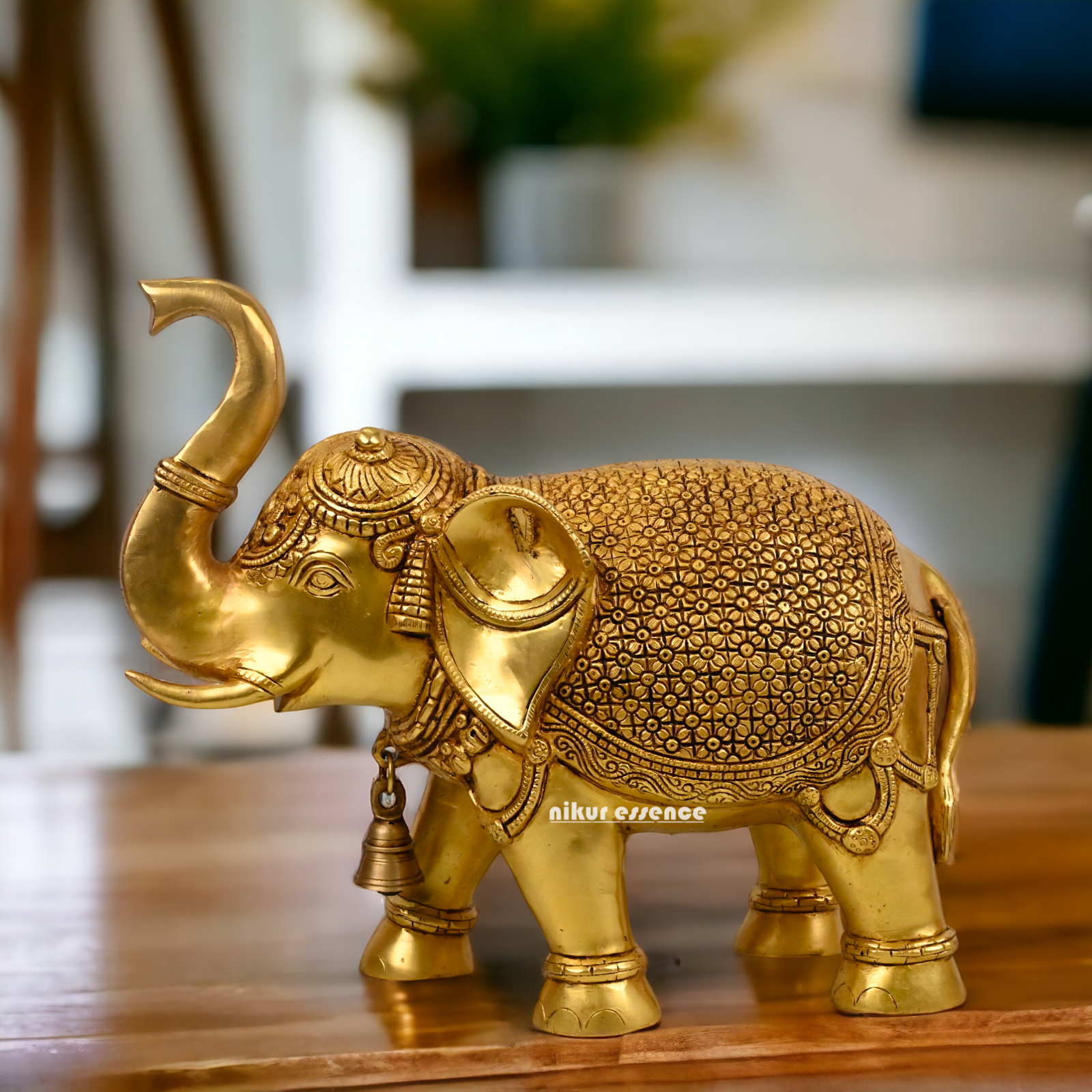 Buy Brass Elephant Statue - 12 inch by Nikur Essence