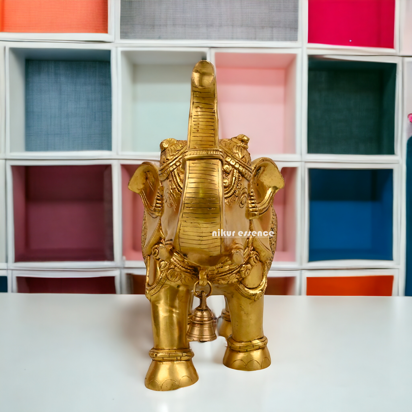 Buy Brass Elephant Statue - 12 inch by Nikur Essence