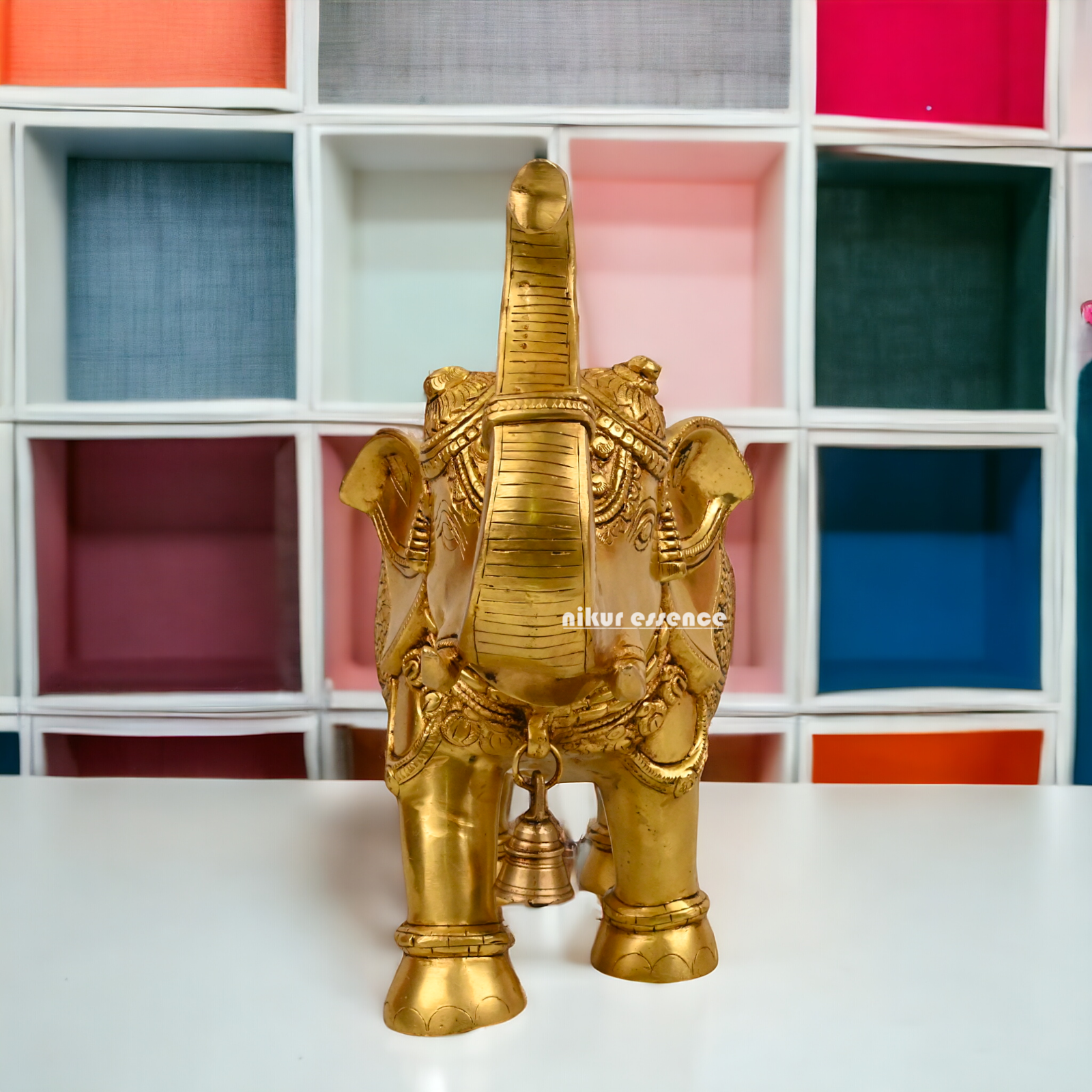 Buy Brass Elephant Statue - 12 inch by Nikur Essence