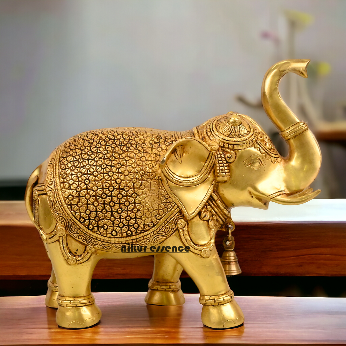 Buy Brass Elephant Statue - 12 inch by Nikur Essence