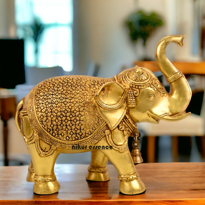 Buy Brass Elephant Statue - 12 inch by Nikur Essence