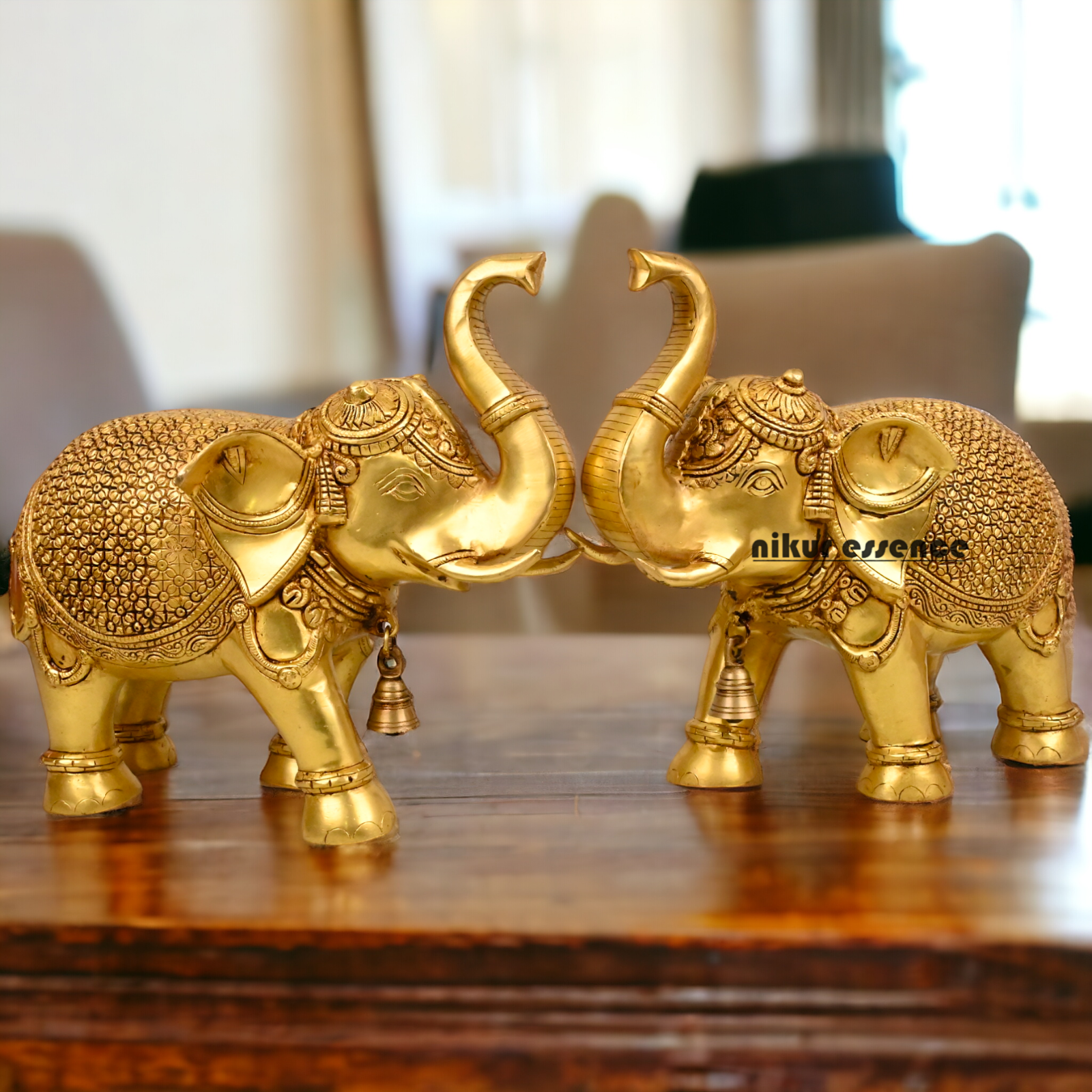 Buy a pair of Brass Elephant Statue - by Nikur Essence