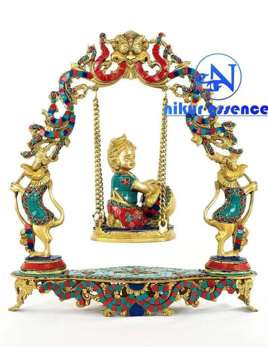 Gopala Swing jhula in Stone Work | Brass Swing jhula in Stone Work- nikuressence nikuressence brass items for gift cooking in brass vessel diwali gift ideas for customer ecraftindia handmade krishna jhula decoration with flowers home decor krishna homemade krishna janmashtami jhula decoration is krishna avatar of vishnu krishna janmashtami hindu 2024 navra original udupi krishna idol radha krishna jhula drawing easy radha krishna jhula photo