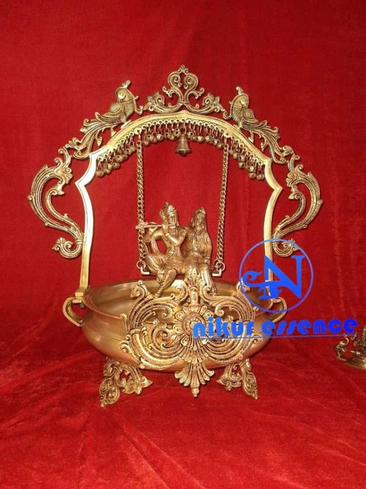 Radha Krishna Jhula with Urli | Brass Radha Krishna Jhula | Pure Brass Radha Krishna Jhula