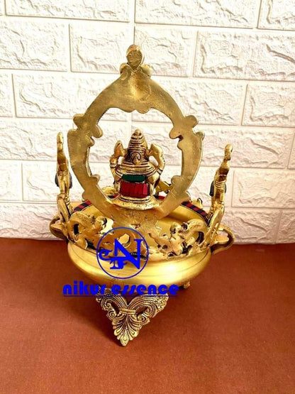 Buy Online Brass Ganesha Urli with Stone work Idols Nikuressence