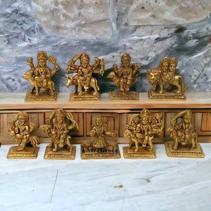 Buy Brass Navdurga Idols- 3 Inch