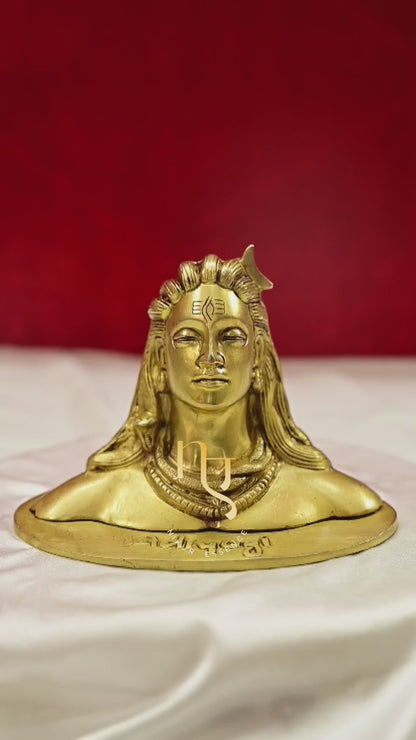 Adiyogi Shiva Solid Brass idol - 6 inches