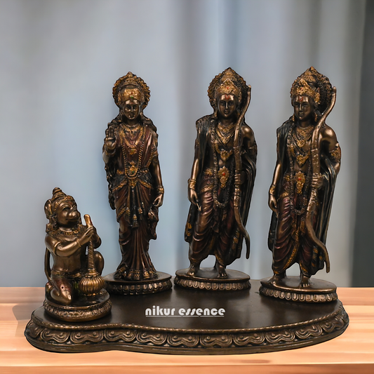 Ramdarbar Statue Bonded Bronze 25 cm - Lord Rama, Sita, Lakshmana, and Hanuman Idols Nikuressence