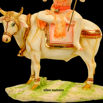 Buy Shiva with nandi Statue-11 inch Cultured Marble Nikuressence Hindu God Statues Hindu God Statues for Worship lord shiva marble statue for sale Marble Sculptures marble shiv ling marble shiv murti marble shiva Marble Shiva Statue for Home Temple Decor Marble Shiva Statue online Religious Art Spiritual Growth